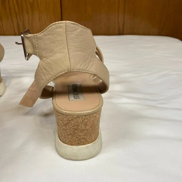 Steve Madden Kirsten Platform Sandals Women's 6.5 Beige - Picture 7 of 11